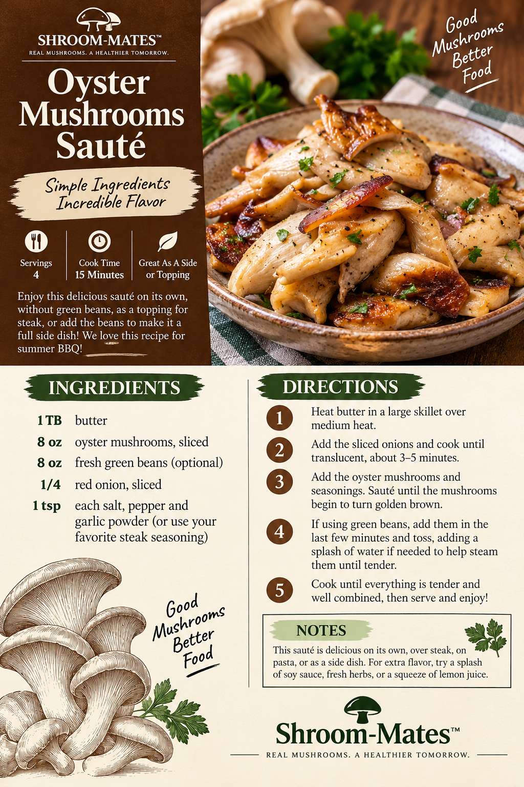 Oyster Mushrooms Sauté