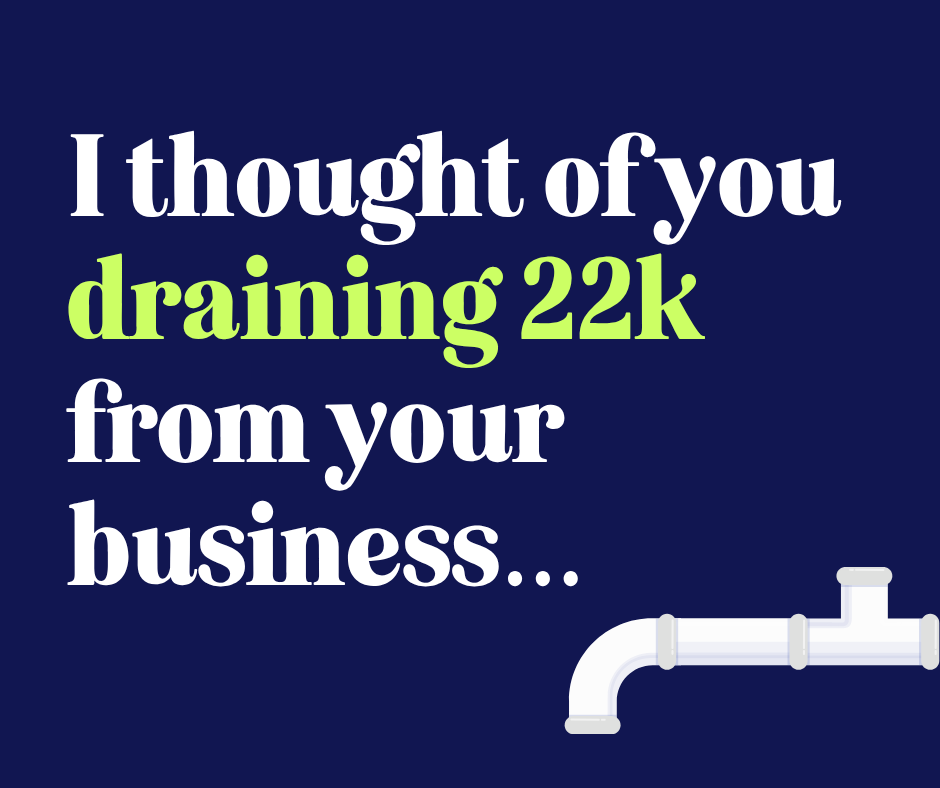 I thought of you draining 22k from your business…