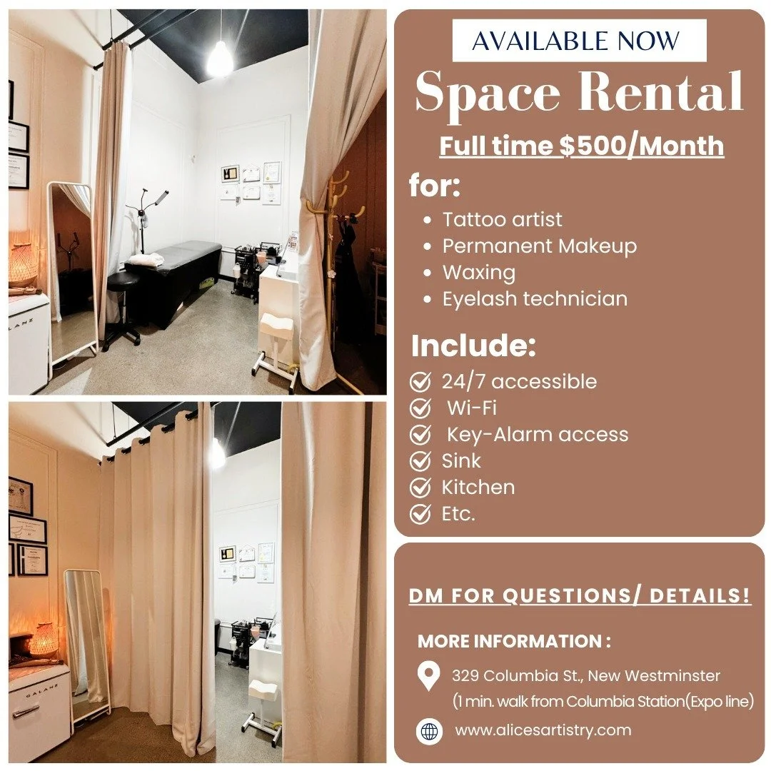 𝐔𝐩𝐠𝐫𝐚𝐝𝐞 𝐲𝐨𝐮𝐫 𝐬𝐞𝐫𝐯𝐢𝐜𝐞𝐬 𝐰𝐢𝐭𝐡 𝐮𝐬!

𝐍𝐨𝐰 𝐚𝐯𝐚𝐢𝐥𝐚𝐛𝐥𝐞 for bed rental in our studio🪭

Perfect for creating a comfortable and relaxing environment for your clients.👑

We are located in New-Westminster, just a one-minute w