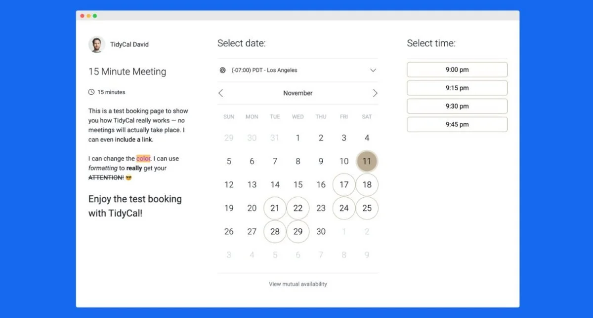 Live Calendar Smart Scheduling