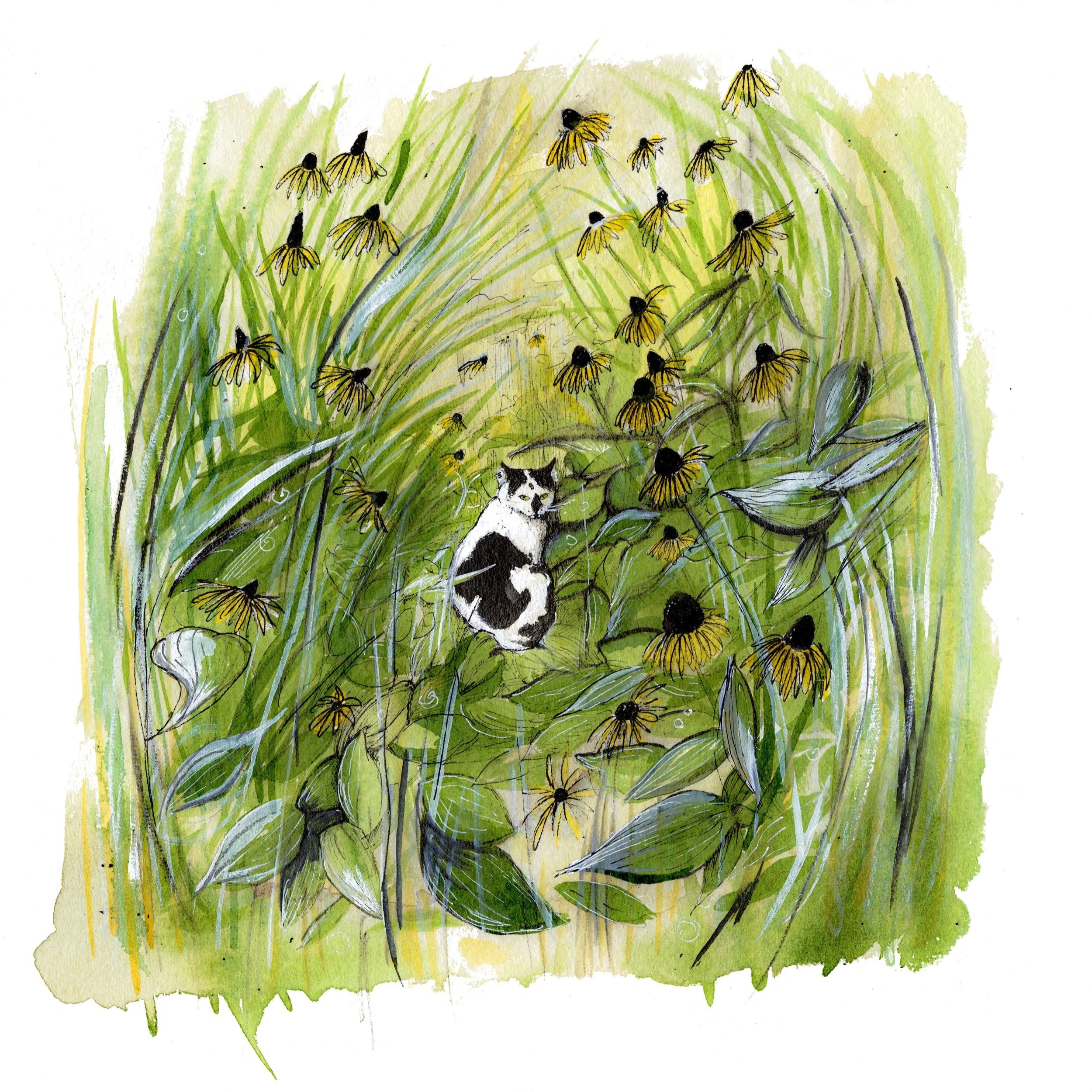 Splodge the Cat - Ink Painting