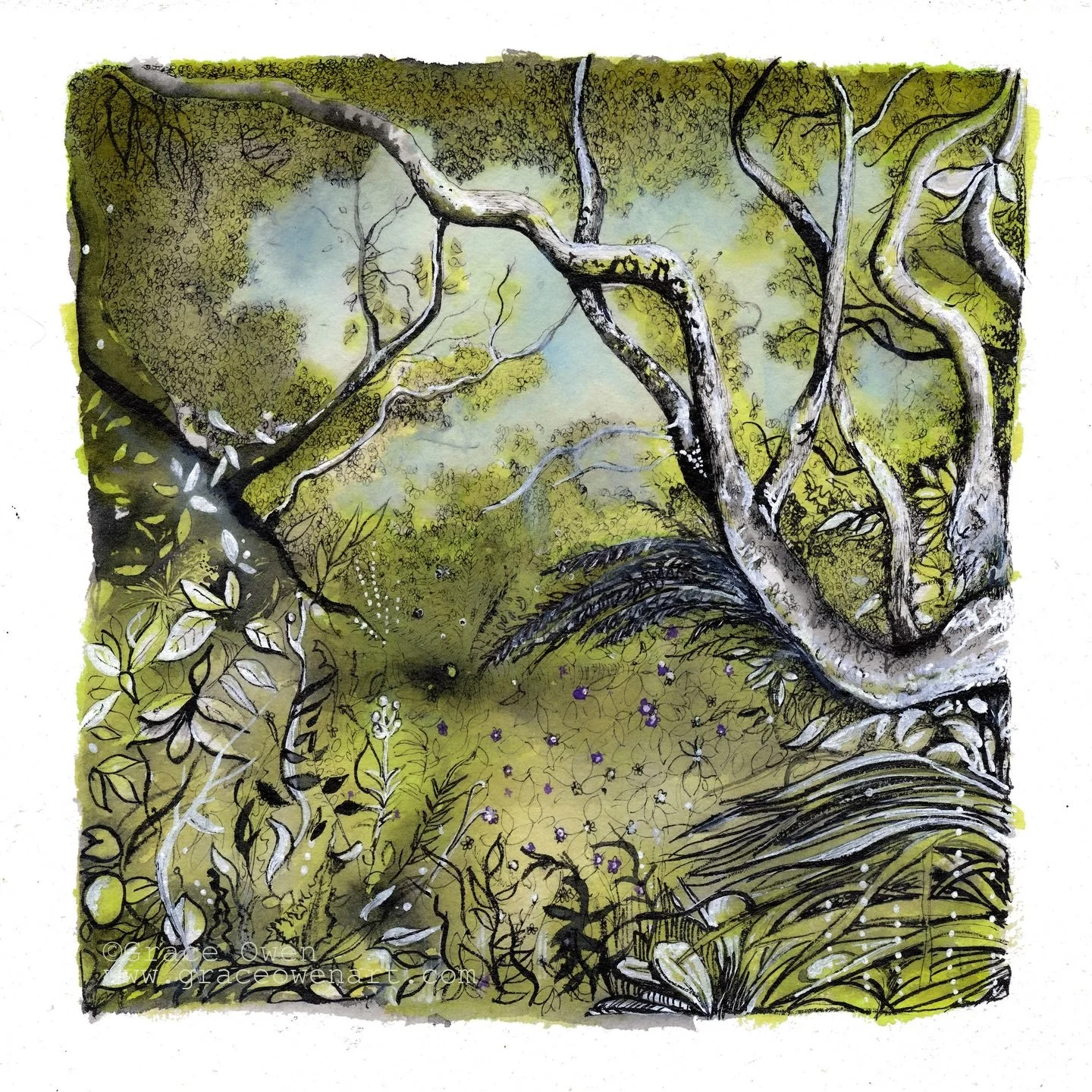 Despite this week&rsquo;s return to winter, I&rsquo;ve managed to create a springy (yes that&rsquo;s a word) painting. All created with ink and concentrated watercolours on handmade paper.

I&rsquo;ve updated my website so you can see all the new wor