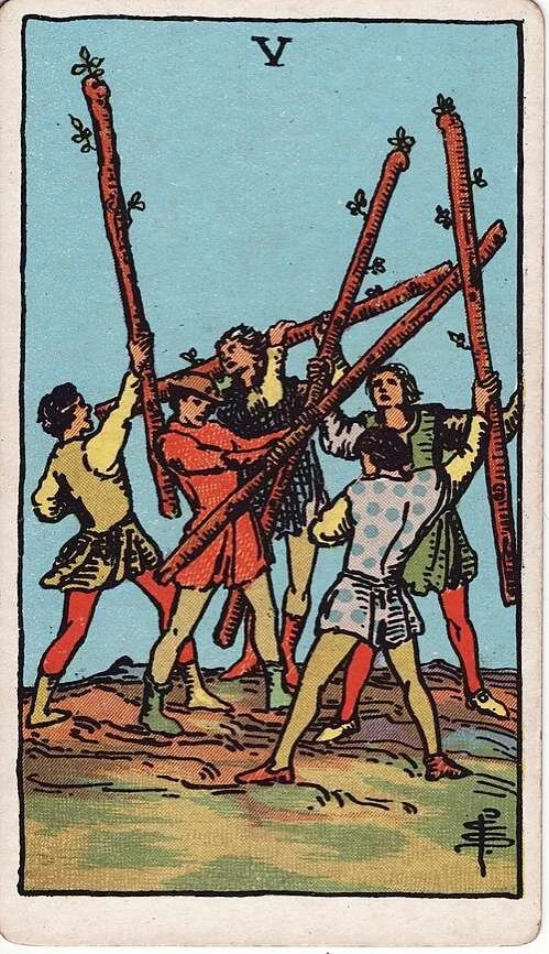 Five of Wands: Modern RWS Tarot Card Meanings