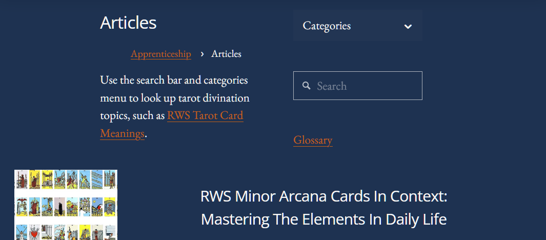 All Articles (Search, Categories, Glossary)
