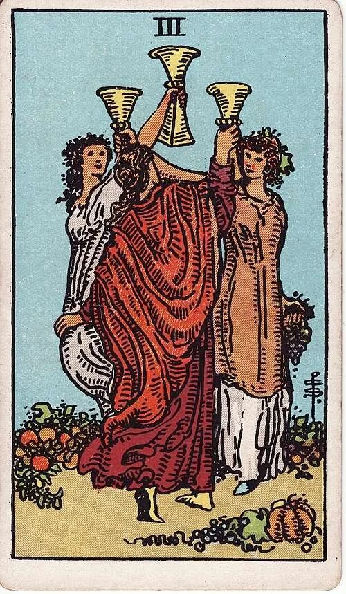 Three of Cups: Modern RWS Tarot Card Meanings