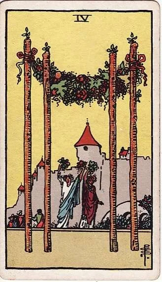 Four of Wands: Modern RWS Tarot Card Meanings