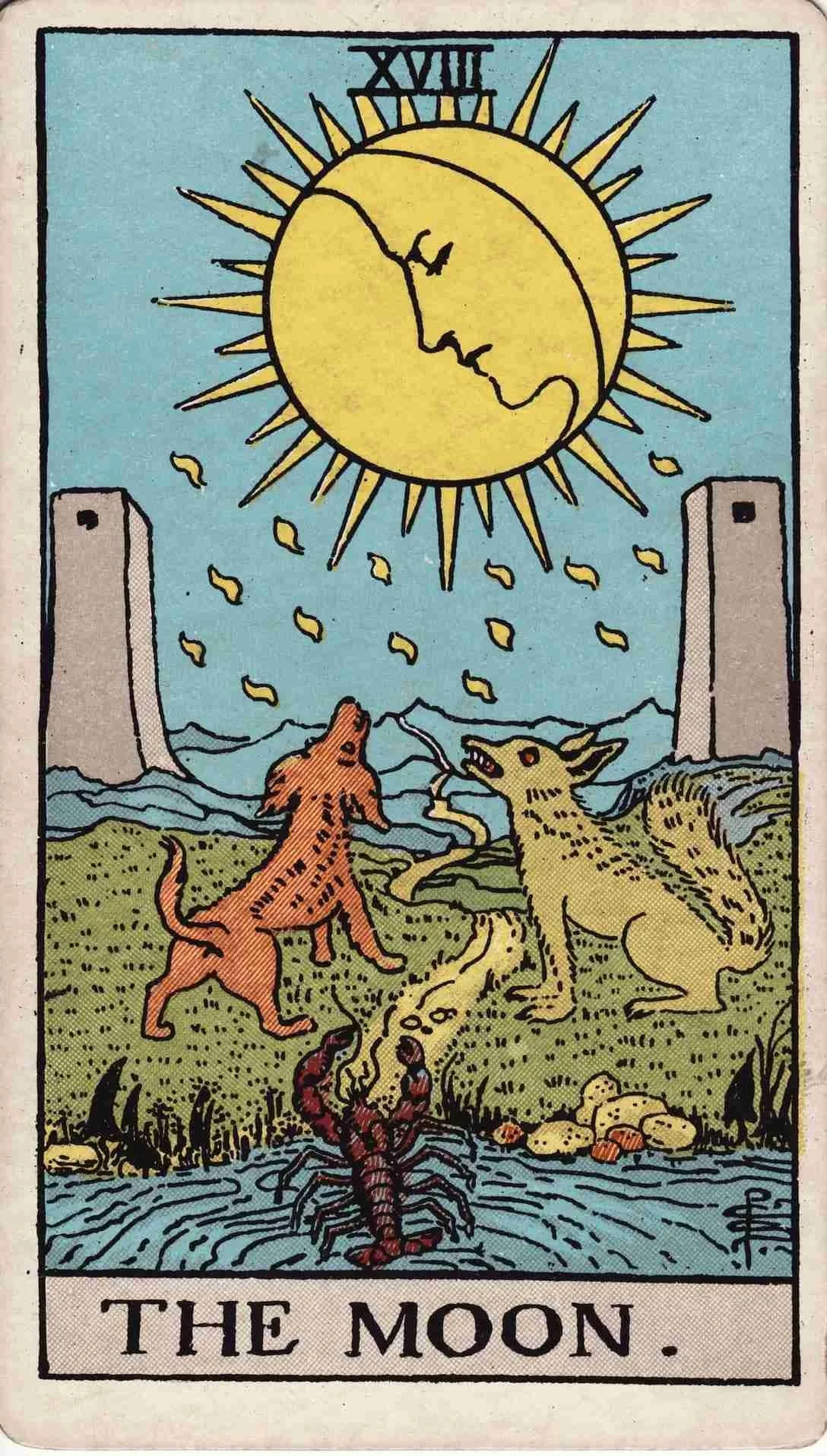 The Moon: Modern RWS Tarot Card meanings