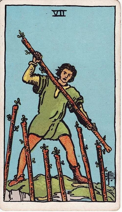 Seven of Wands: Modern RWS Tarot Card Meanings