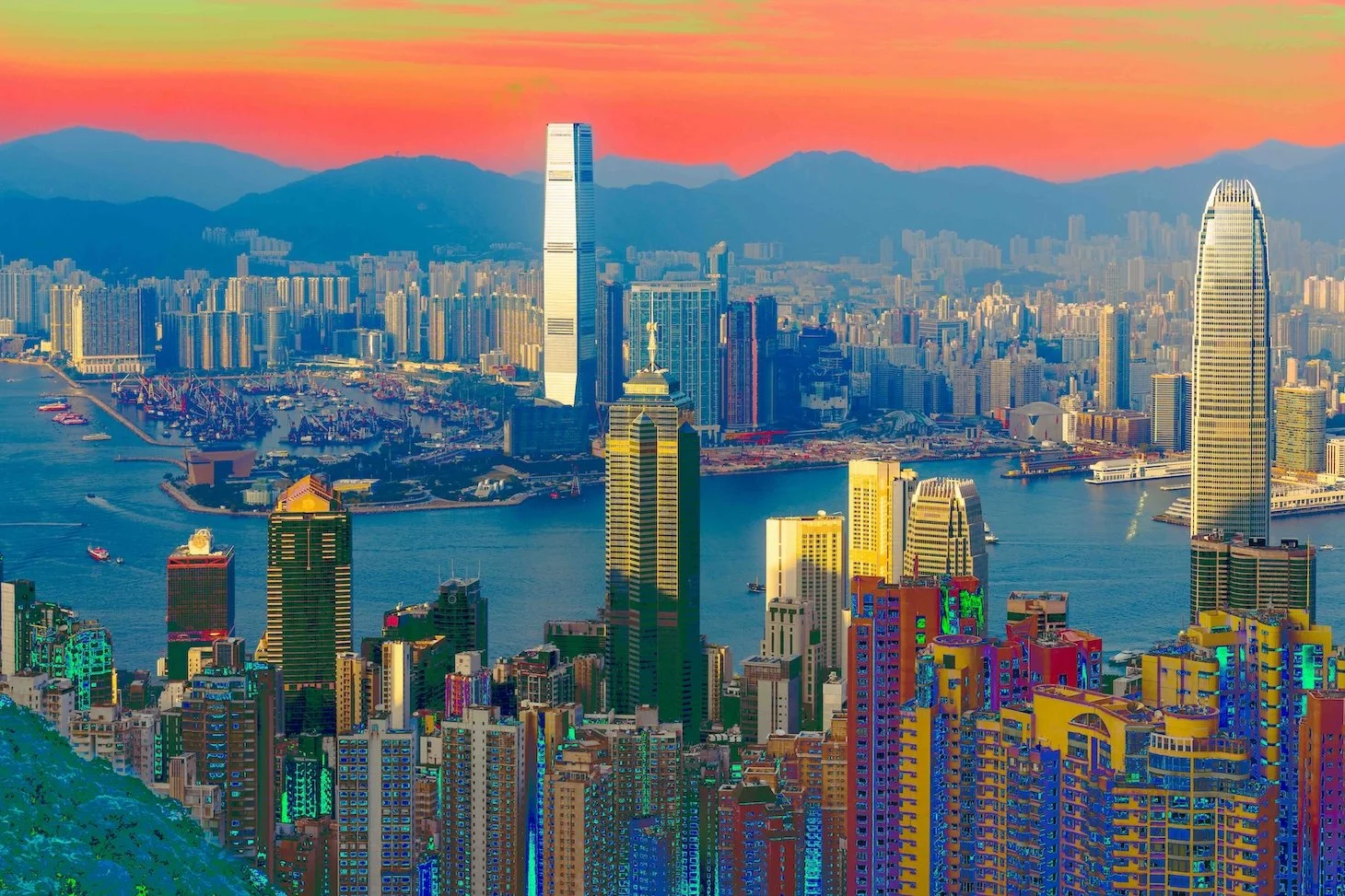 Des tours comme en d'équilibre, Hong Kong 