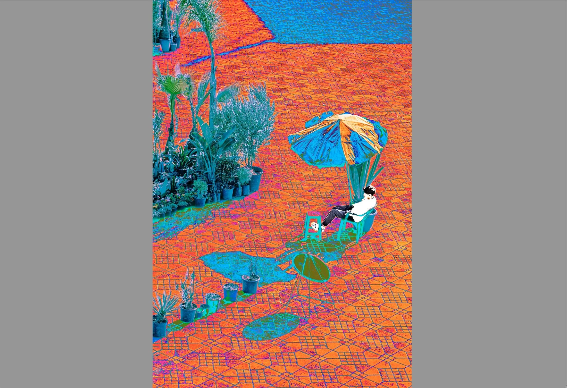 Sous un parasol, Marrakech