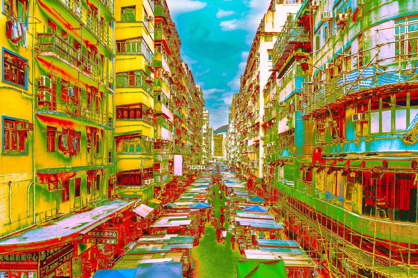 Ladies street in colors, Kowloon, Hong Kong