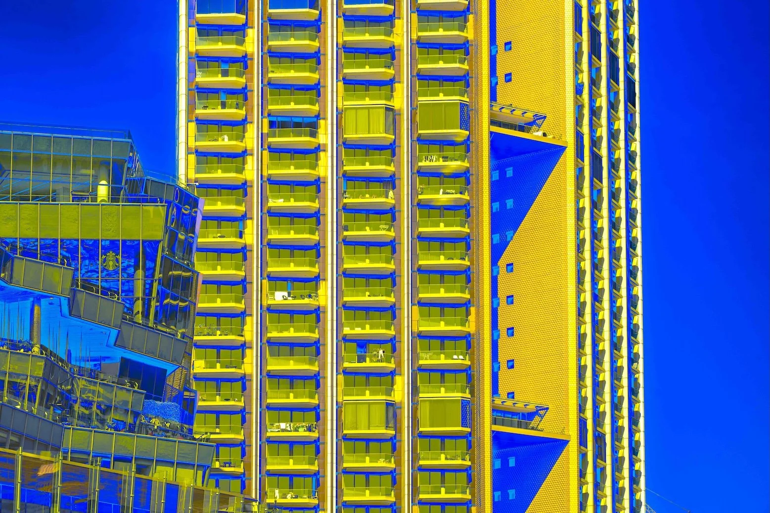 Géométrie jaune et bleue, Bangkok 