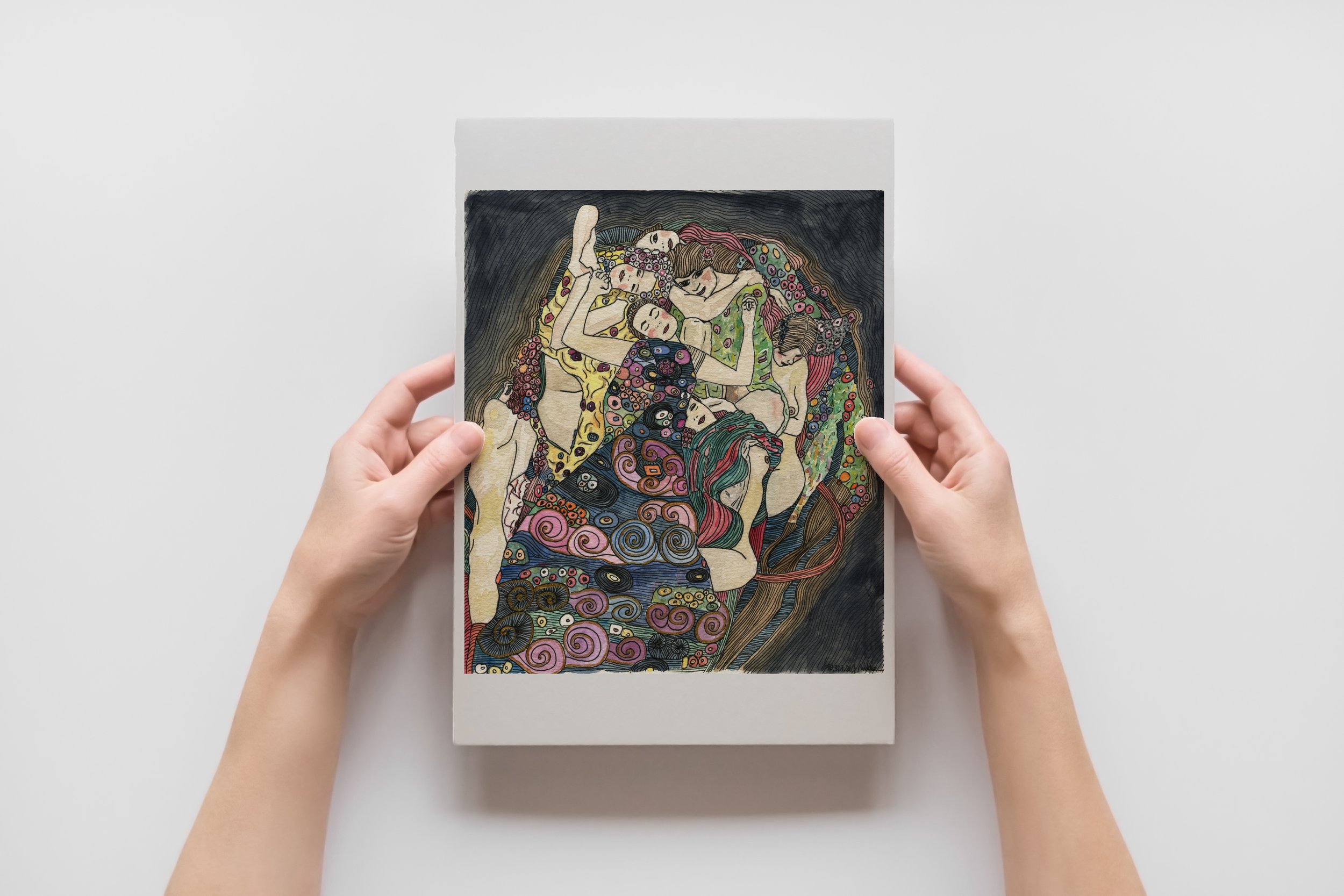 Die Jungfrau (nach Klimt) - A4 Print