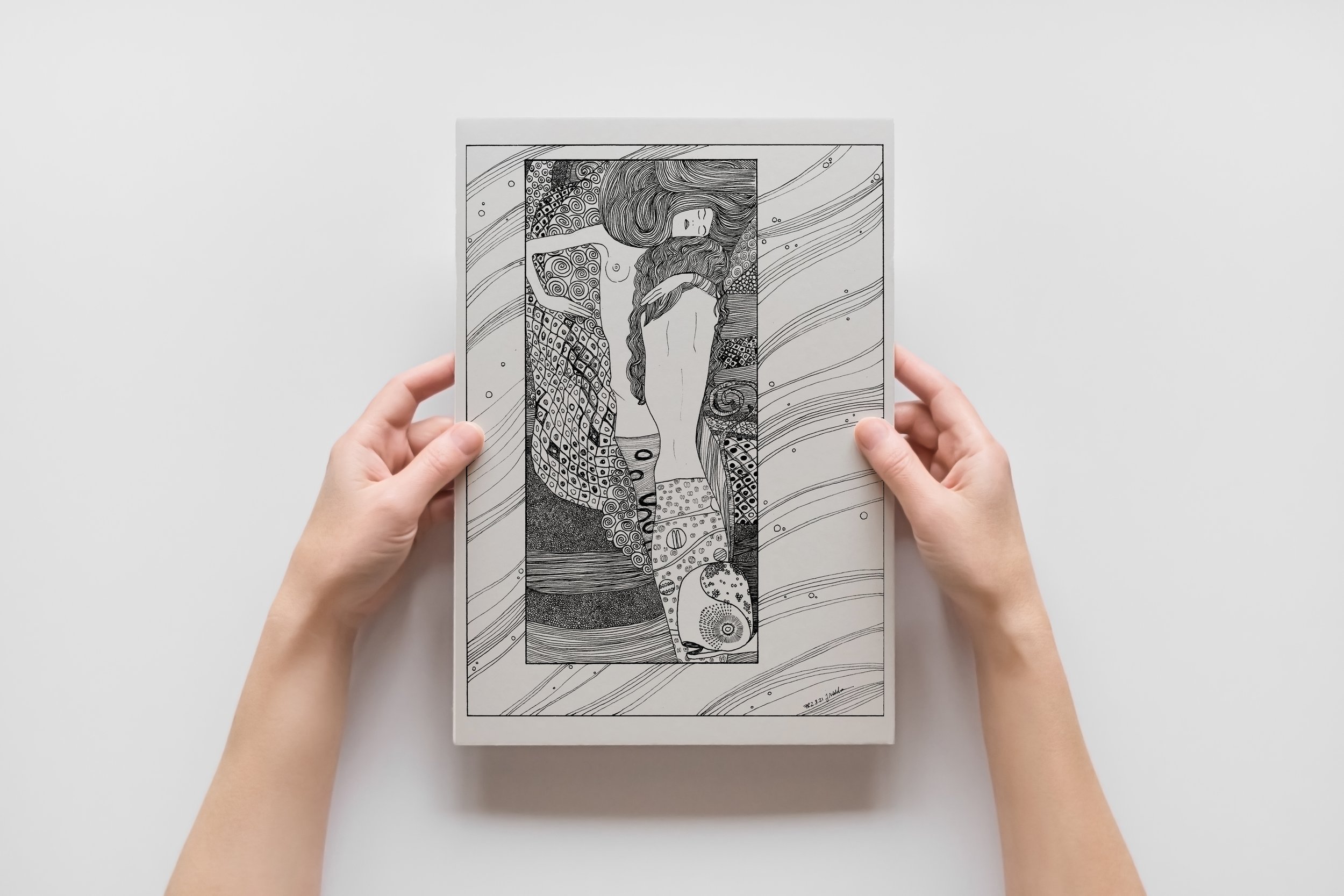 Wasserschlangen (nach Klimt) - A4 Print