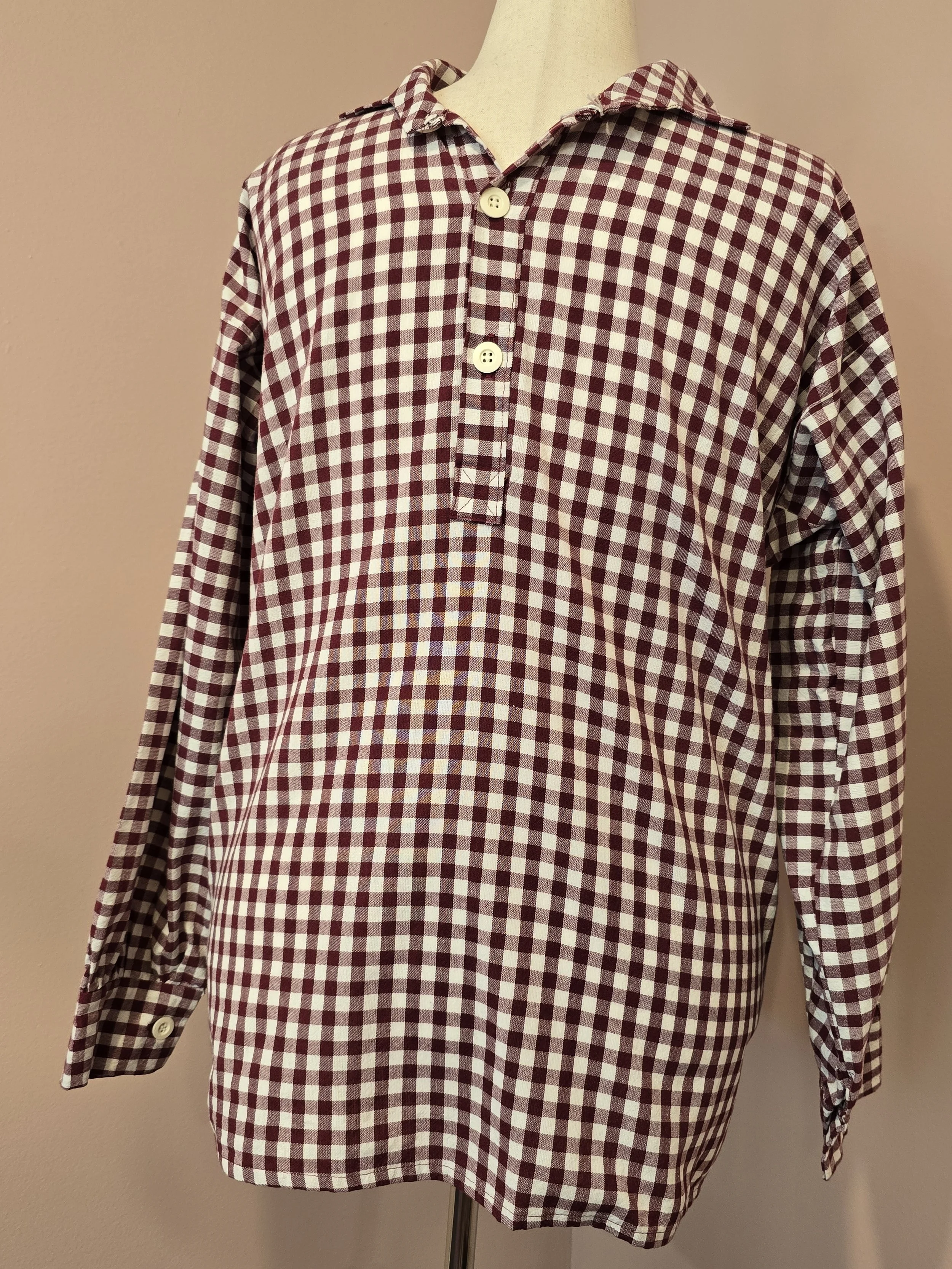 Men's 3 Button Cotton Homespun Shirt- Small
