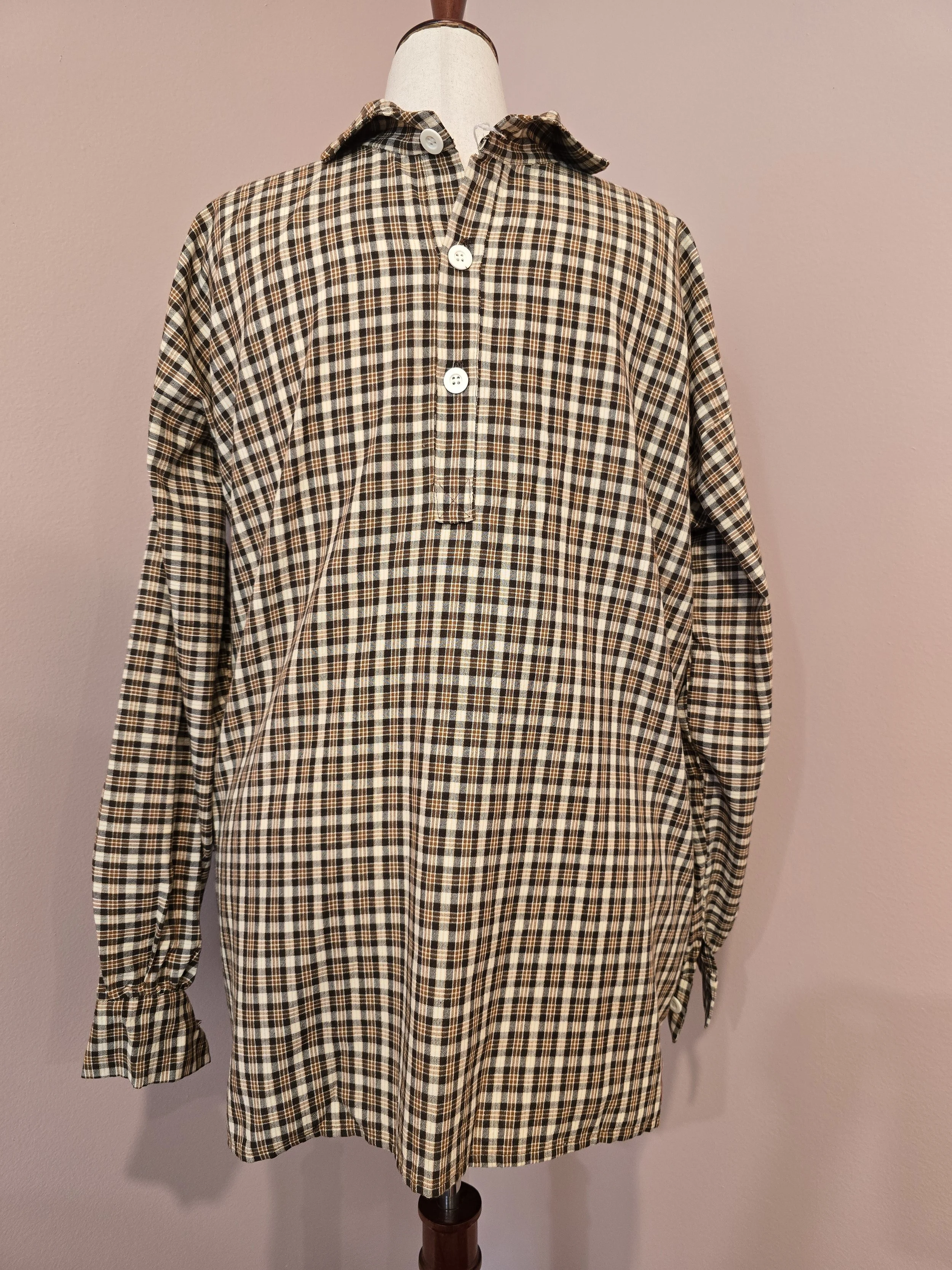 Men's 3 Button Cotton Homespun Shirt- Large