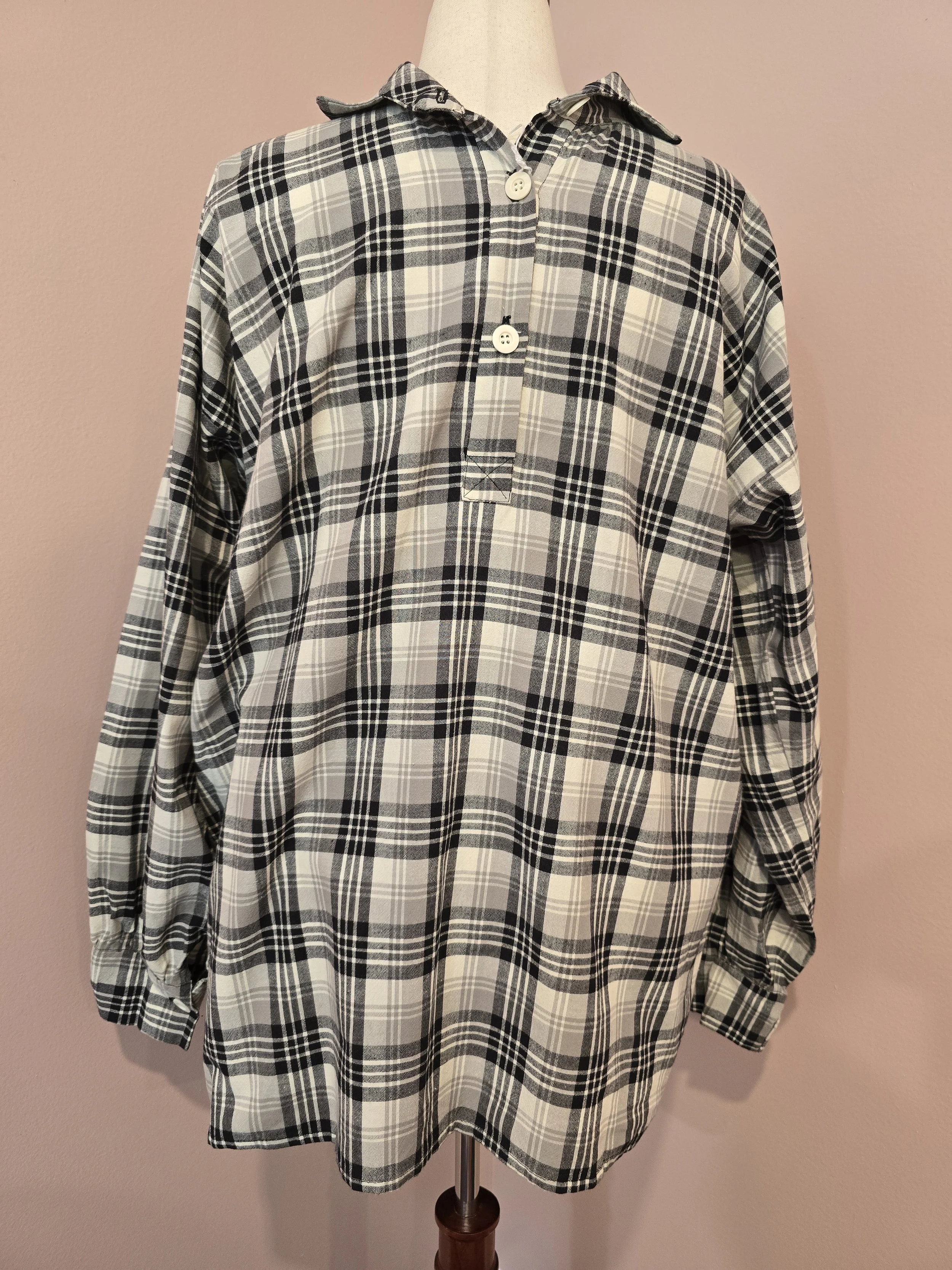 Men's 3 Button Cotton Homespun Shirt- Large