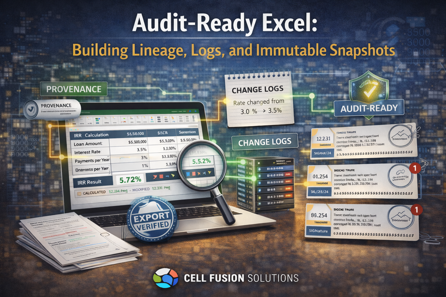 Audit-Ready Excel: Building Lineage, Logs, and Immutable Snapshots