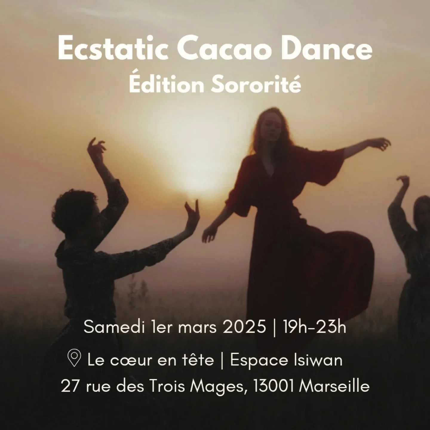 🪷 ECSTATIC CACAO DANCE - &Eacute;DITION SORORIT&Eacute; 🪷

⚠️ Inscription obligatoire - Lien en bio ⚠️

Pour sa 3&egrave;me &eacute;dition, l'Ecstatic Cacao Dance revient pour d&eacute;buter le mois des droits des femmes 

Lors de cette c&eacute;r&