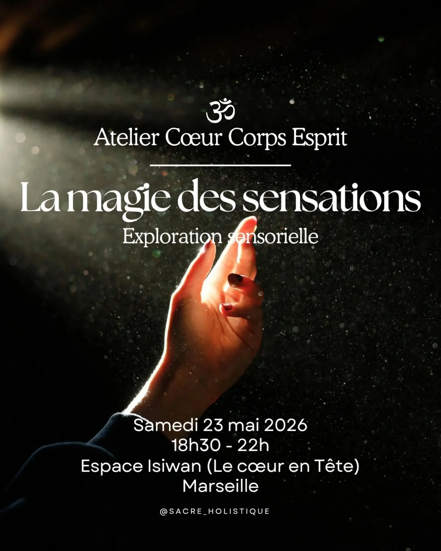 ATELIER TANTRA | C&OElig;UR CORPS ESPRIT
🌟 La magie des sensations 🌟

Cet atelier est pour toi si tu souhaites :
🦋 D&eacute;velopper sa conscience corporelle
🩷 &Eacute;veiller ses sens en douceur
🧘 Sortir du mental pour revenir au ressenti
🔥 Ex