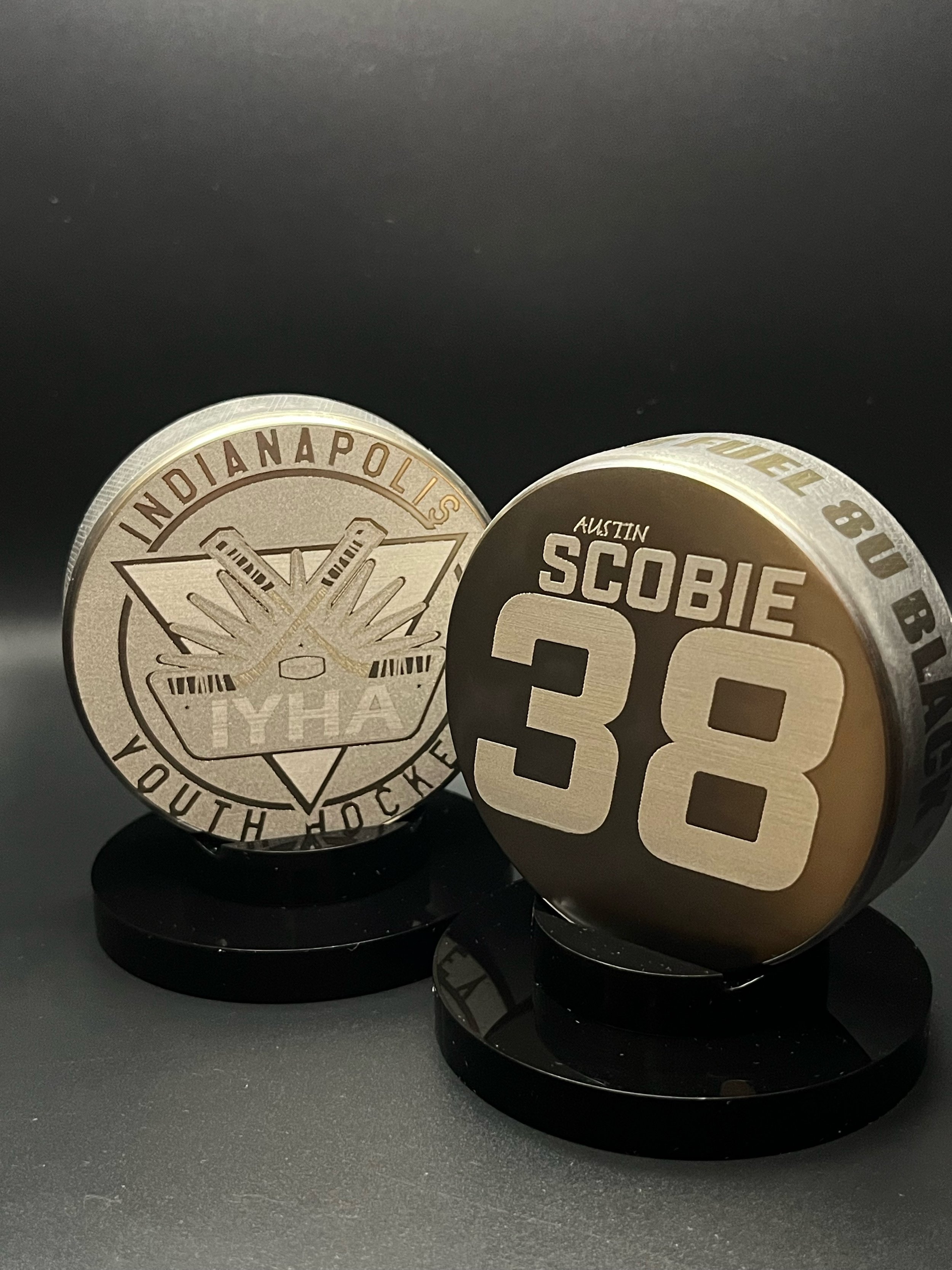 PROPER_PUCK_CUSTOM_HOCKEY_GIFT_IDEA_END_OF_SEASON_ACCOMPLISHMENT_LASER_ENGRAVED_STAINLESS_PERSONALIZED_TROPHY_