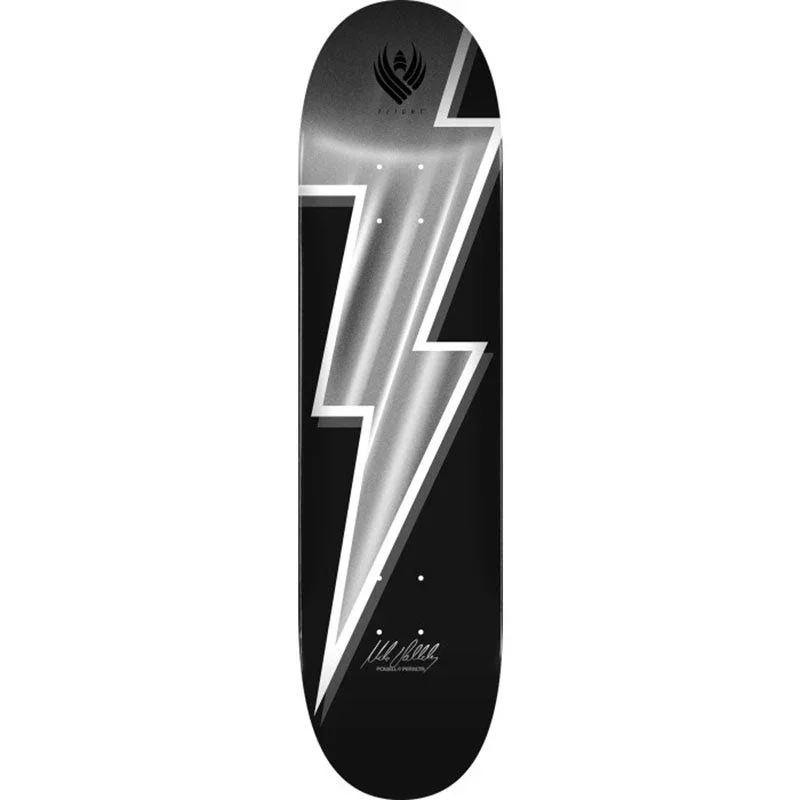 Powell Peralta Mike Vallely Lightning Bolt FLIGHT BLEM Skateboard Deck Silver Foil - 8.75 x 32.33