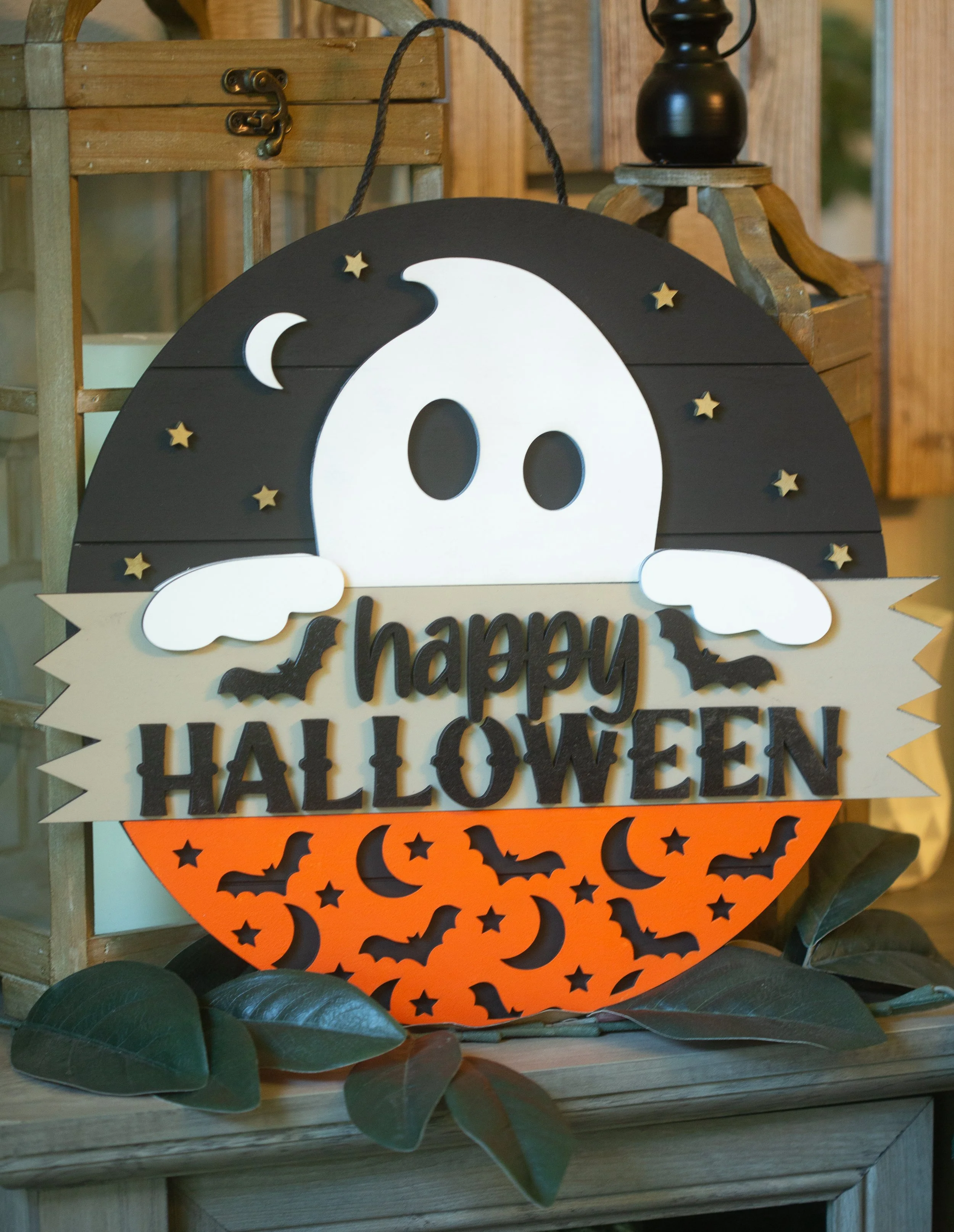 Happy Halloween 3D Ghost Sign