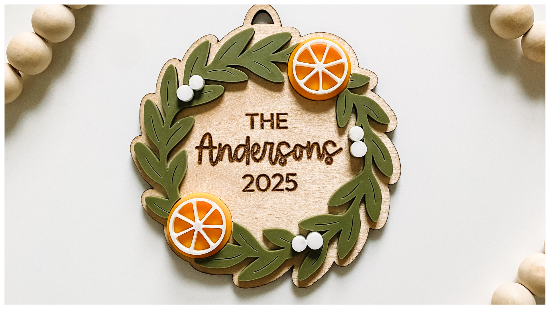 Personalized Christmas Wreath Ornament