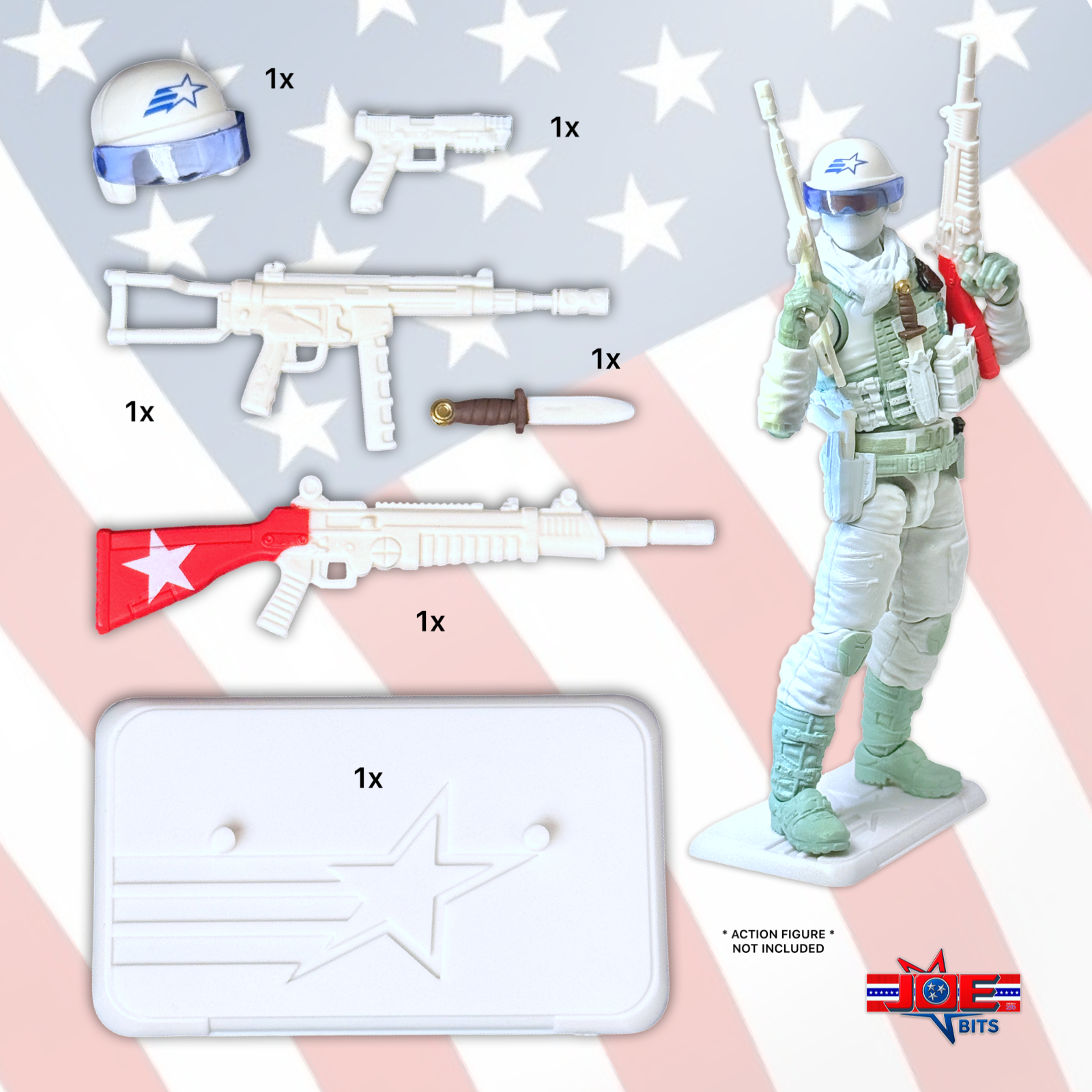 G.I. JOE RETRO Classified | 🇺🇸 Duke’s HELMET, Weapons & Base Stand