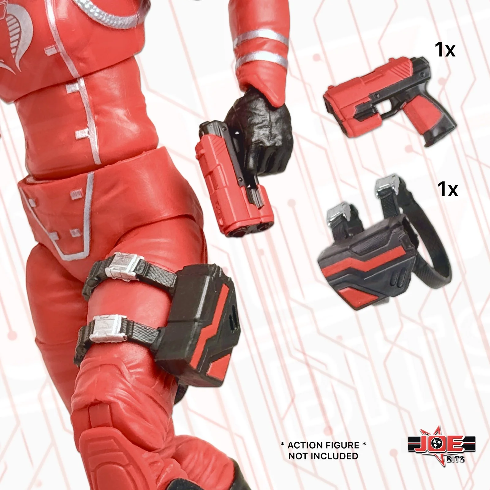 SKELETRON | Red Shadows Cyberia's PISTOL w/ Left Leg Holster