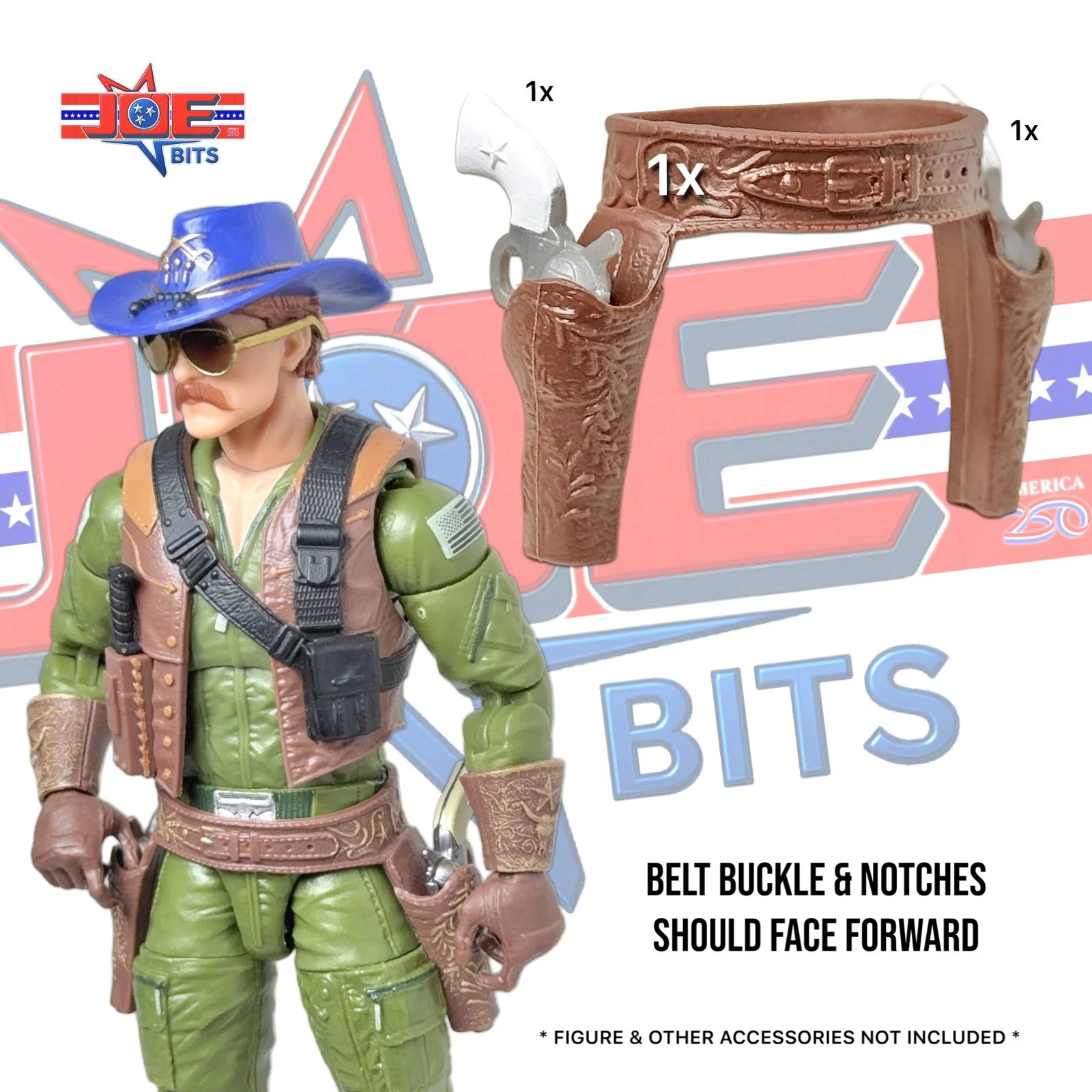 (Ships 07/18) G.I. JOE RETRO Classified | Wild Bill's DUEL PISTOLS w/ Holster Belt