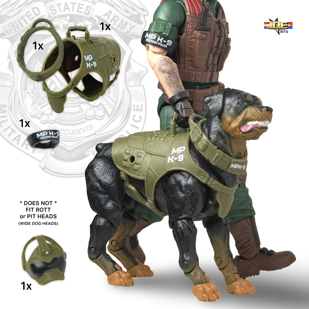 G.I. JOE Classified # 157 | 4x pc. K-9 No Pull DOG HARNESS Set + K