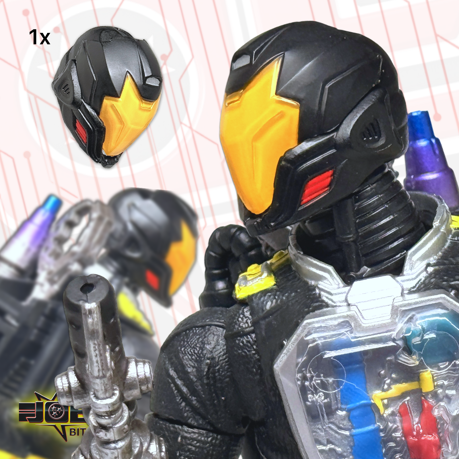 SKELETRON | Red Shadows Cyberia's HELMET HEAD Sculpt