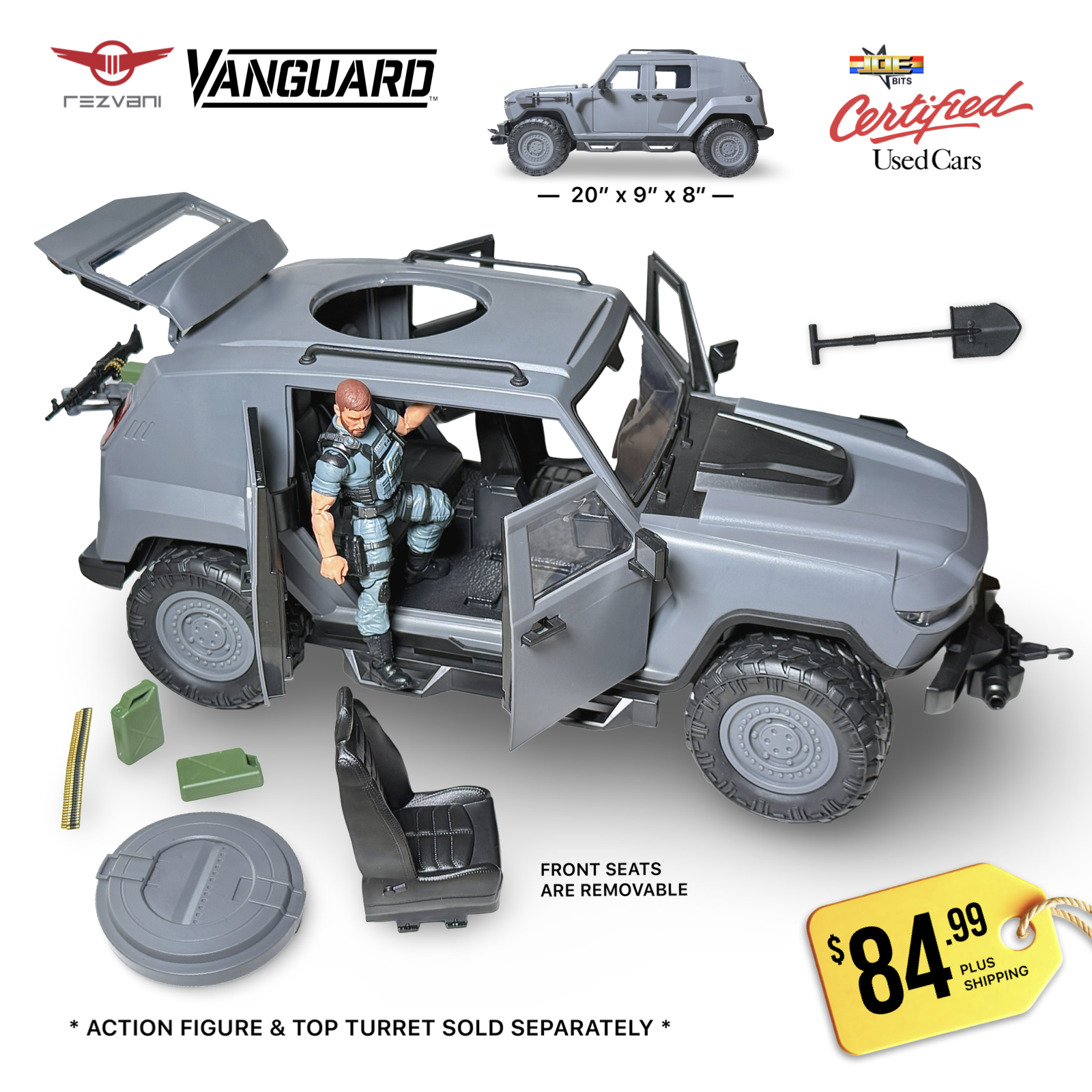 Valaverse ACTION FORCE | 1x Grey VANGUARD Tank SUV
