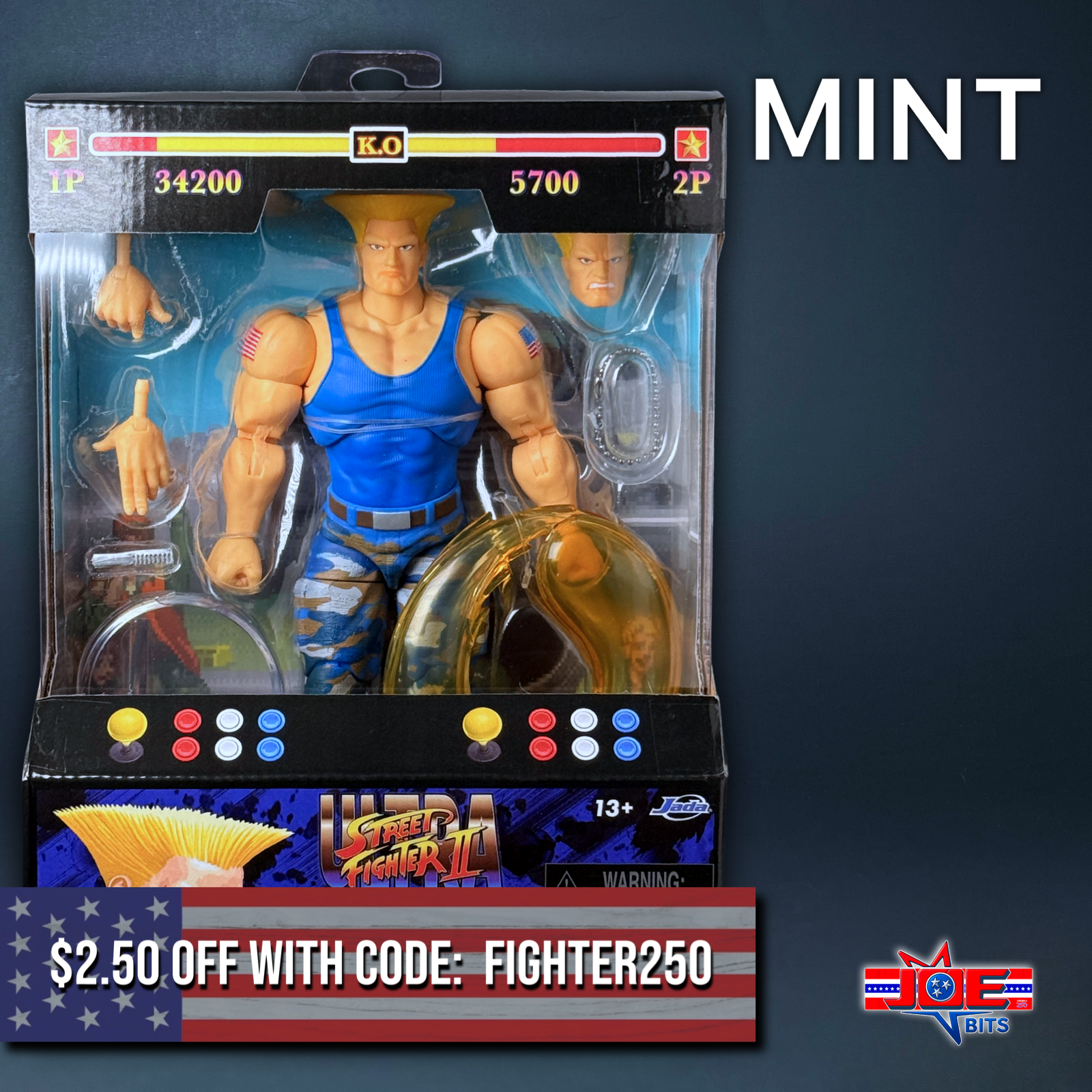 Jada | Street Fighter II - GUILE (Player 2 BLUE) 🇺🇸