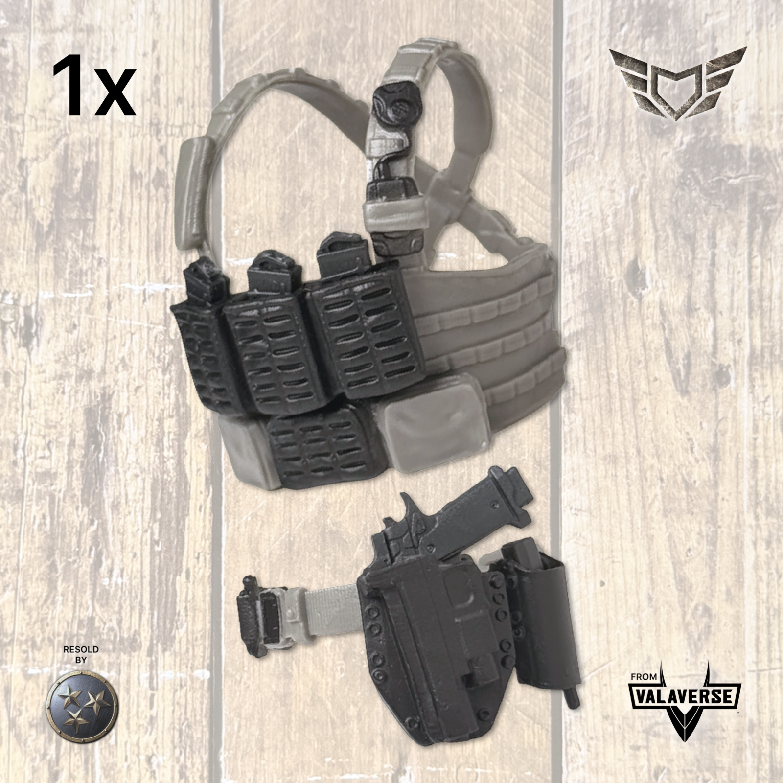Valaverse ACTION FORCE | 1x TFG VEST + BELT w/ Pistol & 3x Mags