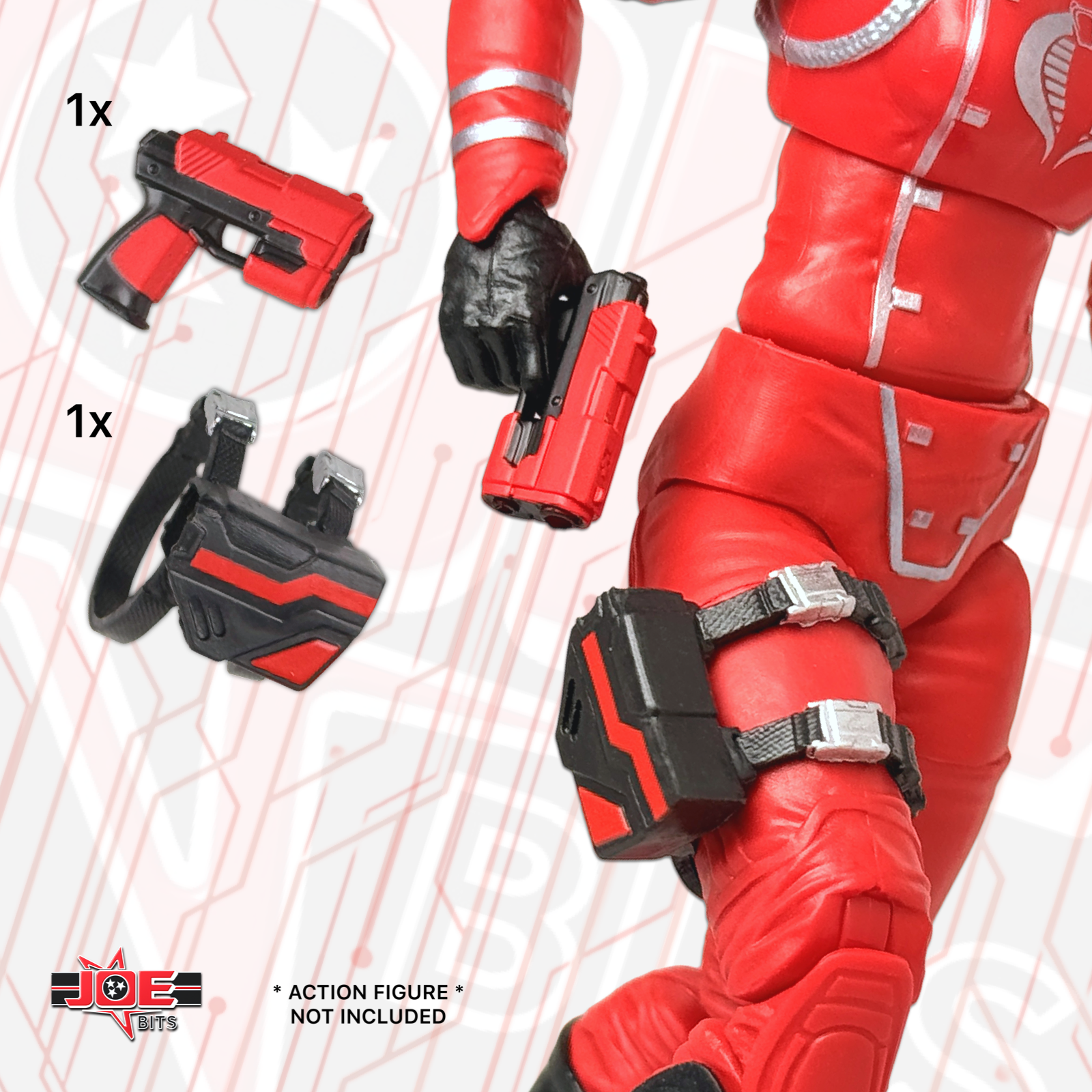 SKELETRON | Red Shadows Cyberia's PISTOL w/ Right Leg Holster