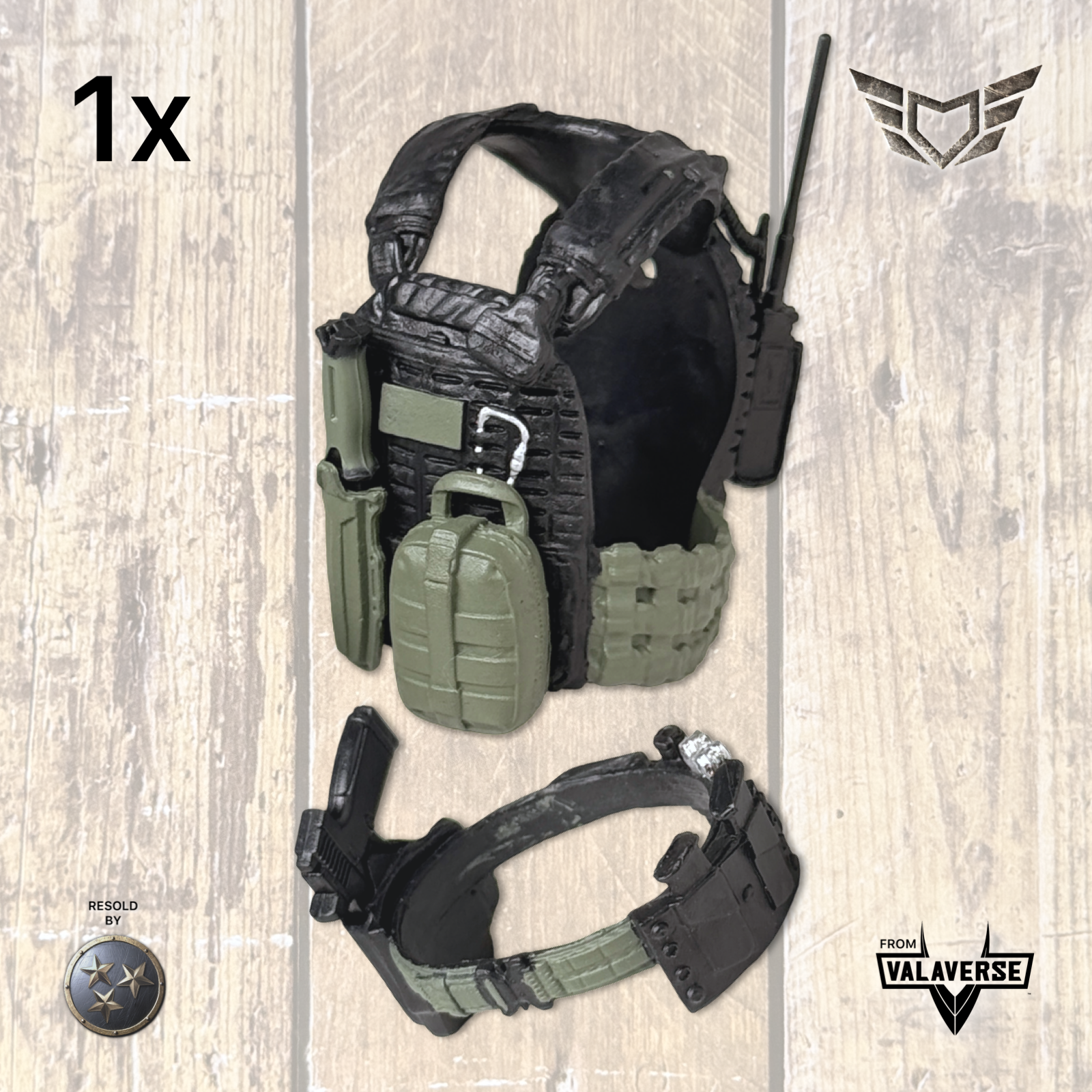Valaverse ACTION FORCE | 1x TFG VEST + BELT w/ Pistol & Knife