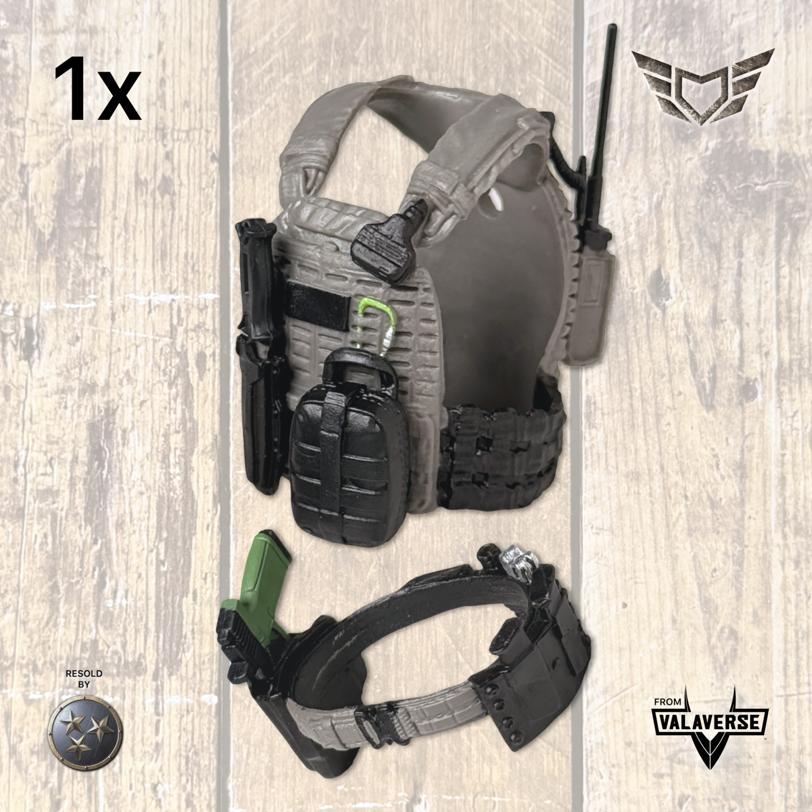 Valaverse ACTION FORCE | 1x TFG VEST + BELT w/ Pistol & Knife