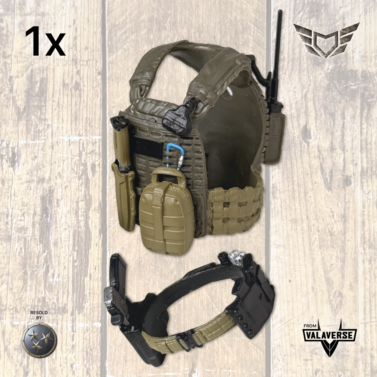 Valaverse ACTION FORCE | 1x TFG VEST + BELT w/ Pistol & Knife
