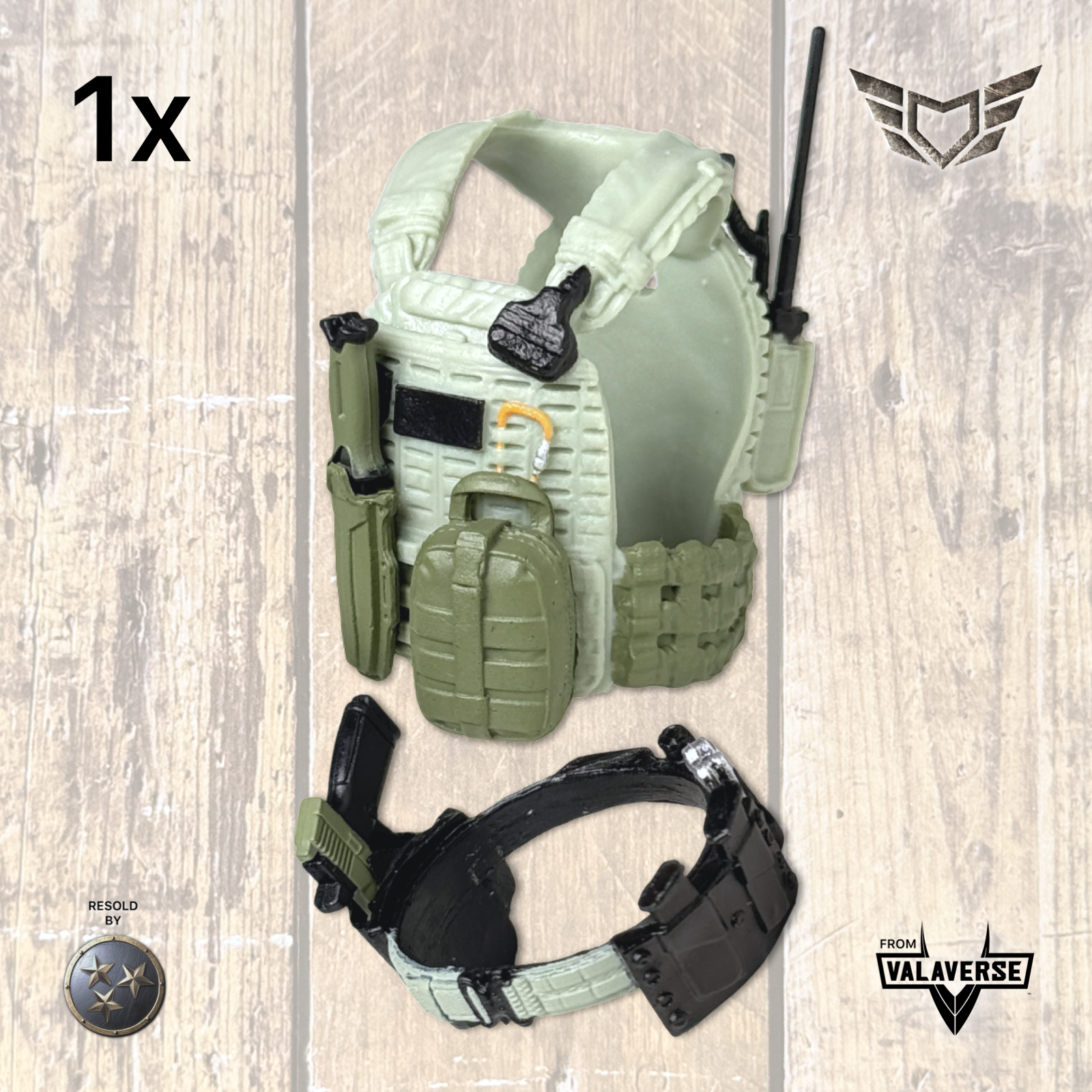 Valaverse ACTION FORCE | 1x TFG VEST + BELT w/ Pistol & Knife
