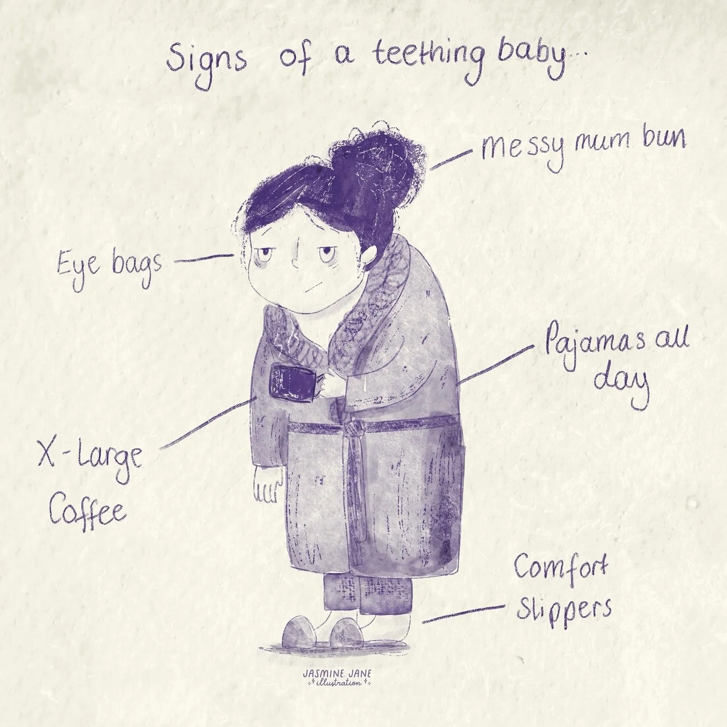 Life at the moment&hellip;.

This is a self portrait from this morning, after my daughter generously gave me 3 whole hours of sleep 😴 

During her loooong nap, I made some more brushes and began testing them out ☺️

#characterillustration #mumlife #