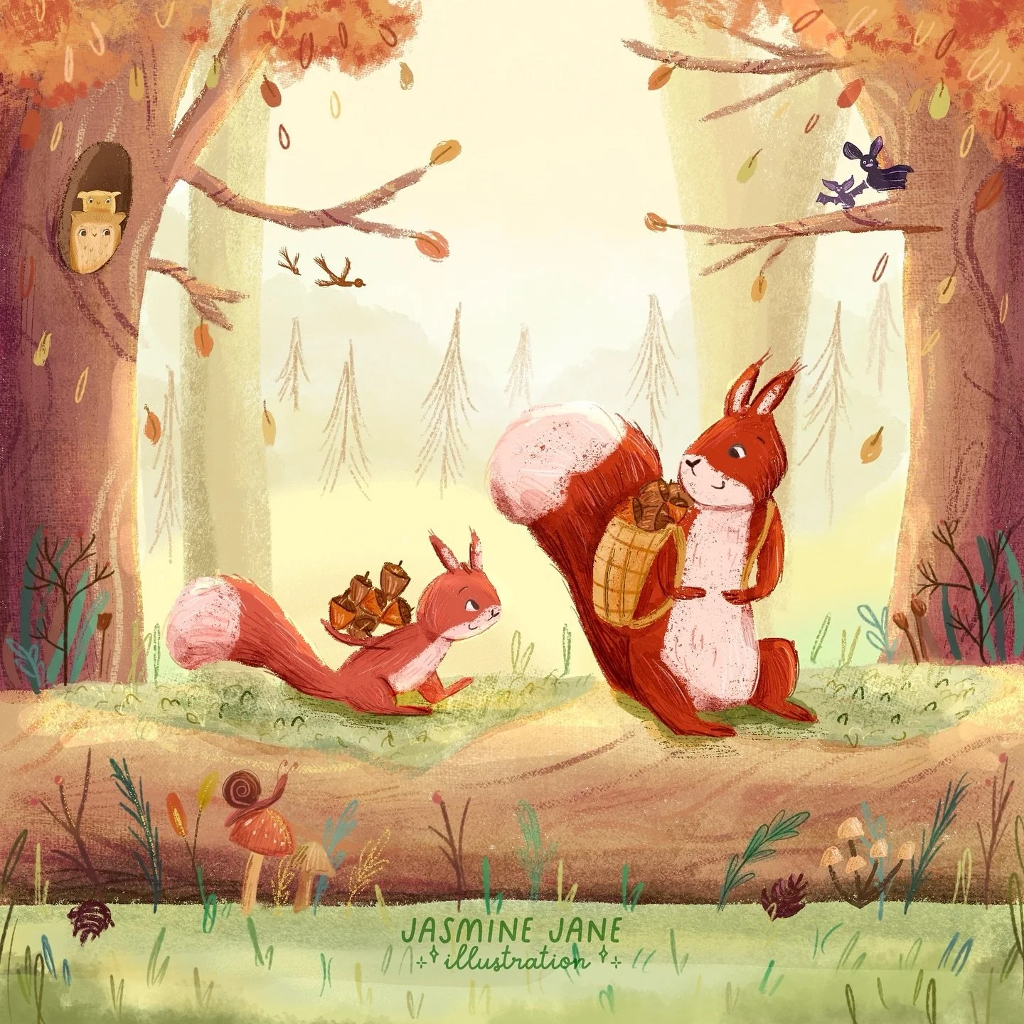 I realised I didn&rsquo;t actually post the illustration from my last reel 😆 oops 😅 

#autumnart #kidlit #illustration #howtodraw #digitalillustration #digitalart #picturebookillustration #cuteart #cozyart