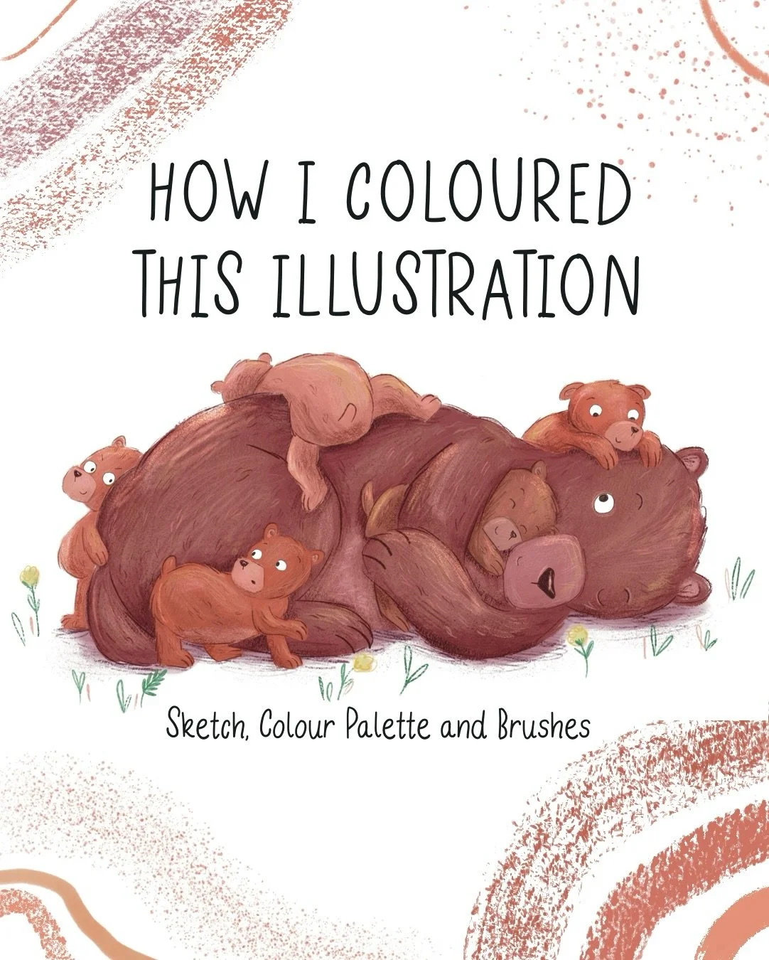 I love it when artists post a little behind the scenes of creating their work, I did screen record the process of this cute Momma Bear illustration, and I&rsquo;m hoping to upload to to YT soon! 

If you&rsquo;re interested in my brushes please comme