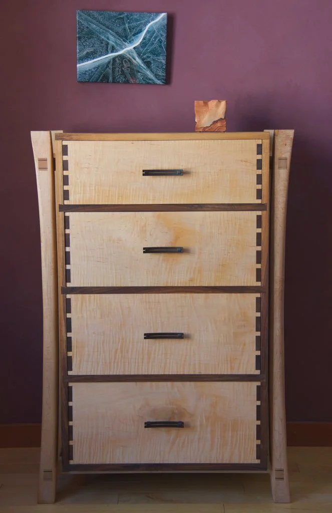 Maple and walnut bureau ($5000)