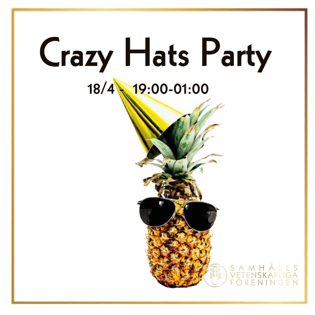 Join us this Thursday for a special theme of crazy hats party 🎩. Wear your craziest hat and party the night away 🎉. 

Open: 19-01
Date: 18.04.2024

❕OBS
WE HAVE STUDENT-FRIENDLY PRICES AT THE BAR

‼️OBS‼️
NO SMOKING AND NO VAPING INSIDE CAF&Eacute;