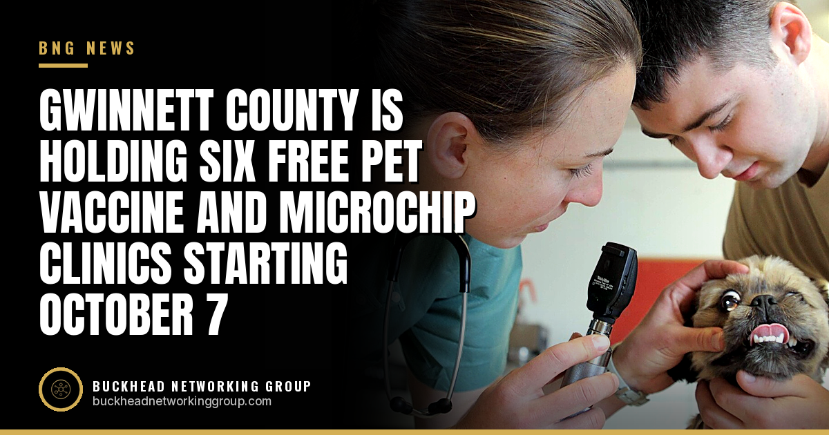 Gwinnett County Is Holding Six Free Pet Vaccine and Microchip Clinics From Oct. 7 Through Dec. 19