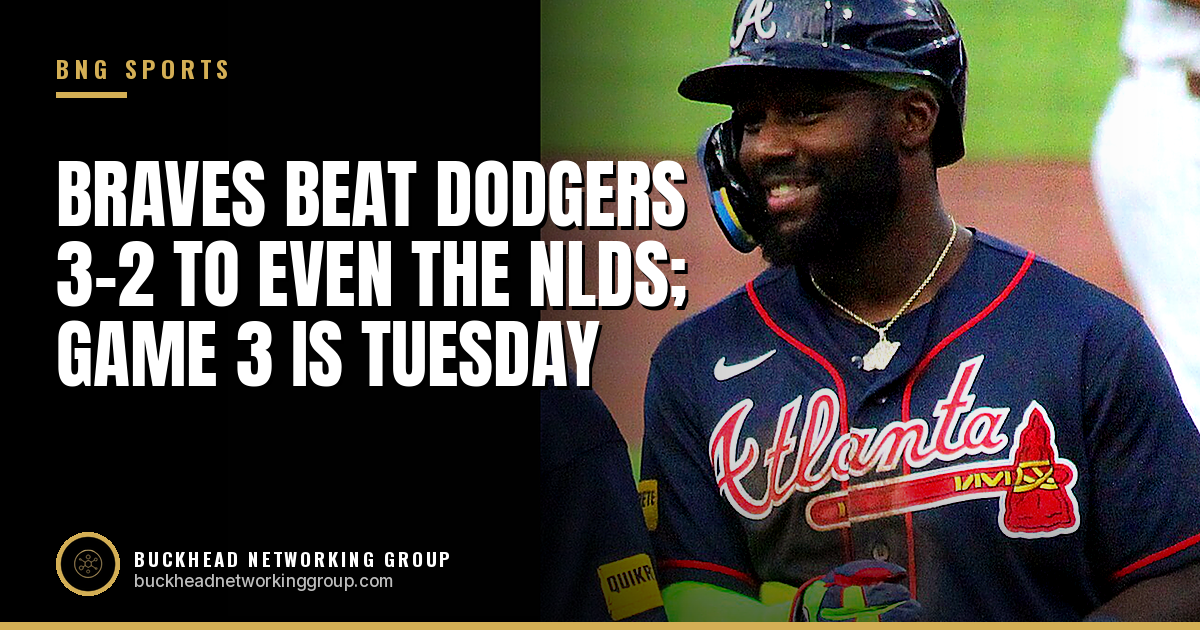 Braves Beat the Dodgers 3-2 to Even the NLDS; Game 3 Is Tuesday at 6 p.m. at Truist Park