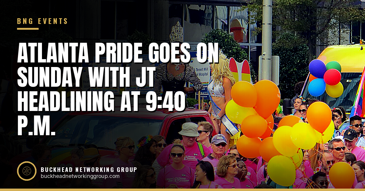 Atlanta Pride Goes On Sunday With the Parade at Noon and JT Headlining at 9:40 p.m.