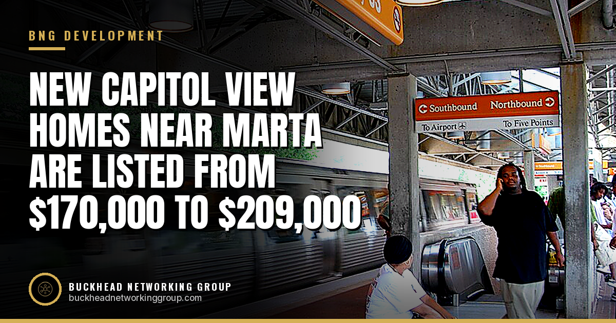 Move-Ins Start at 1070 Dill, 22 Capitol View Homes Listed From $170,000 to $209,000 Near MARTA